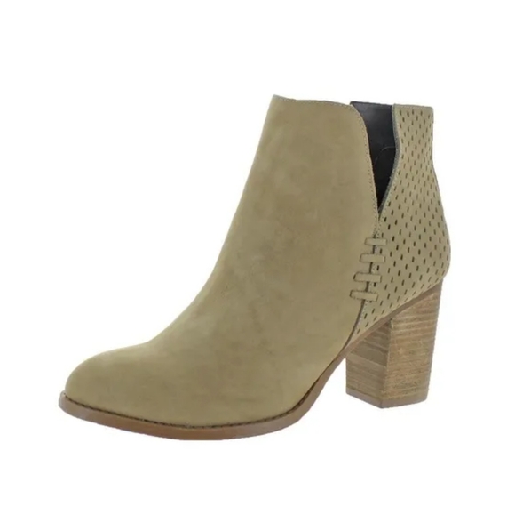 Steve Madden Taupe Suede Perforated Booties - Picture 4 of 5
